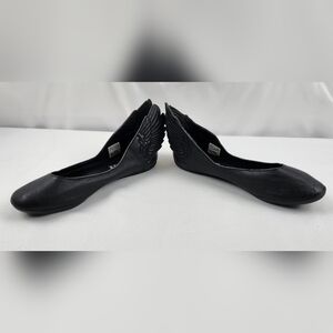 Jeremy Scott x Adidas Winged Ballet Flats Black Leather Size 9